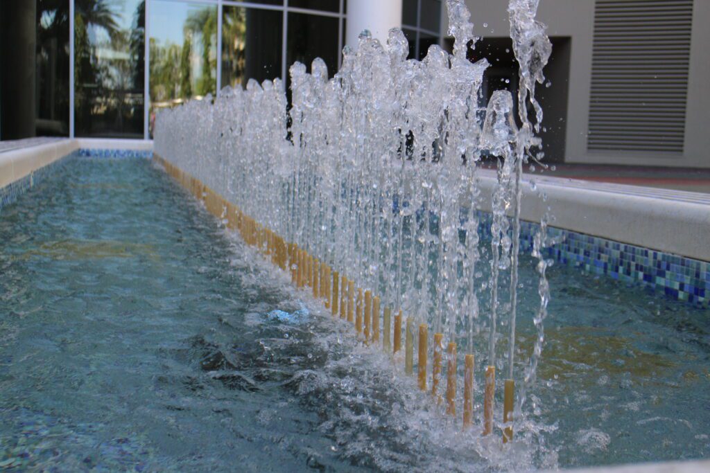 A fountain at Bay Lake Tower