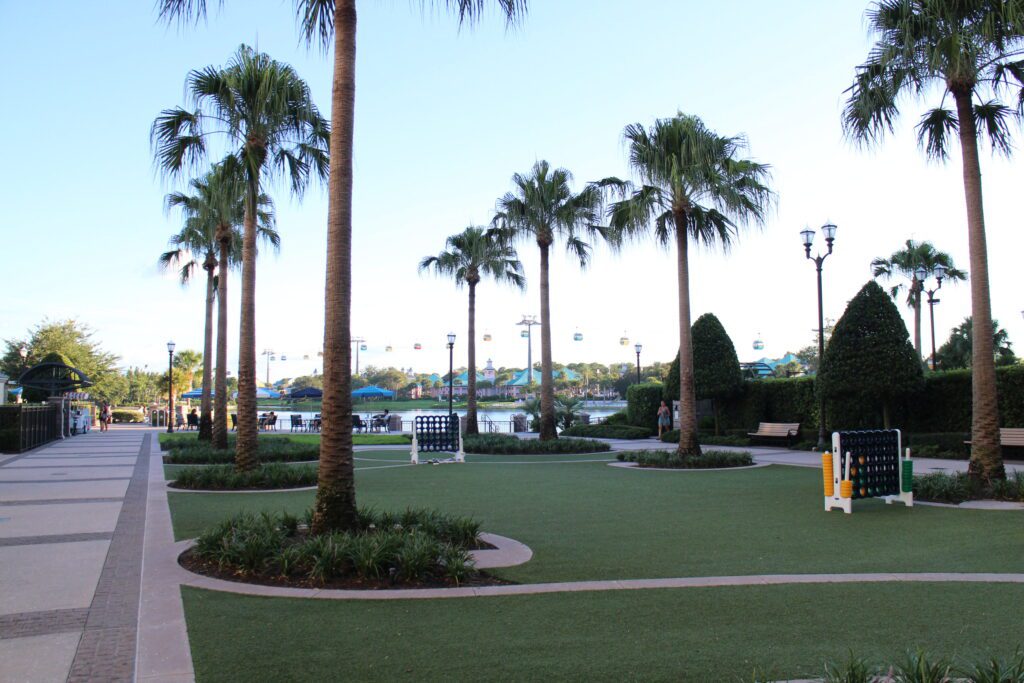 Disney's Riviera Resort green, outdoor game space.