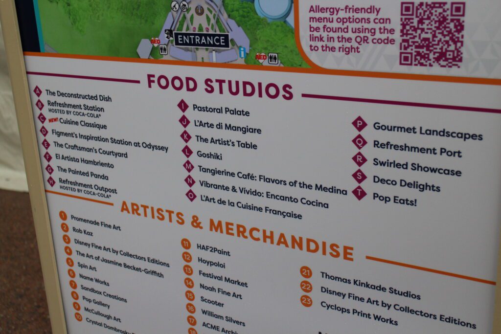 a sign showcasing Food Studio names