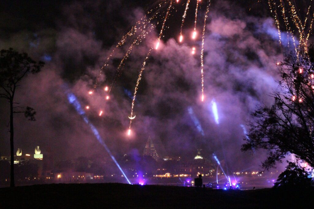 Epcot night sky lights up with smoke and fireworks for Luminous