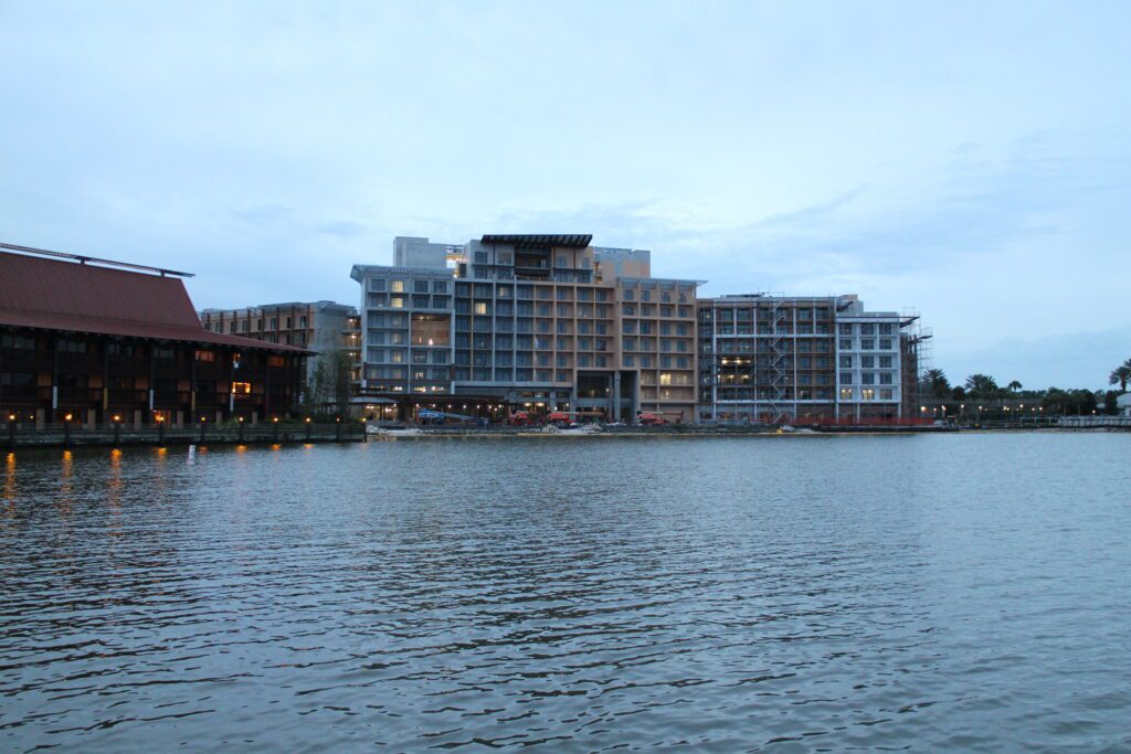 A look at the Polynesian Island tower construction which could be more popular for ROFR DVC 2024 buybacks.