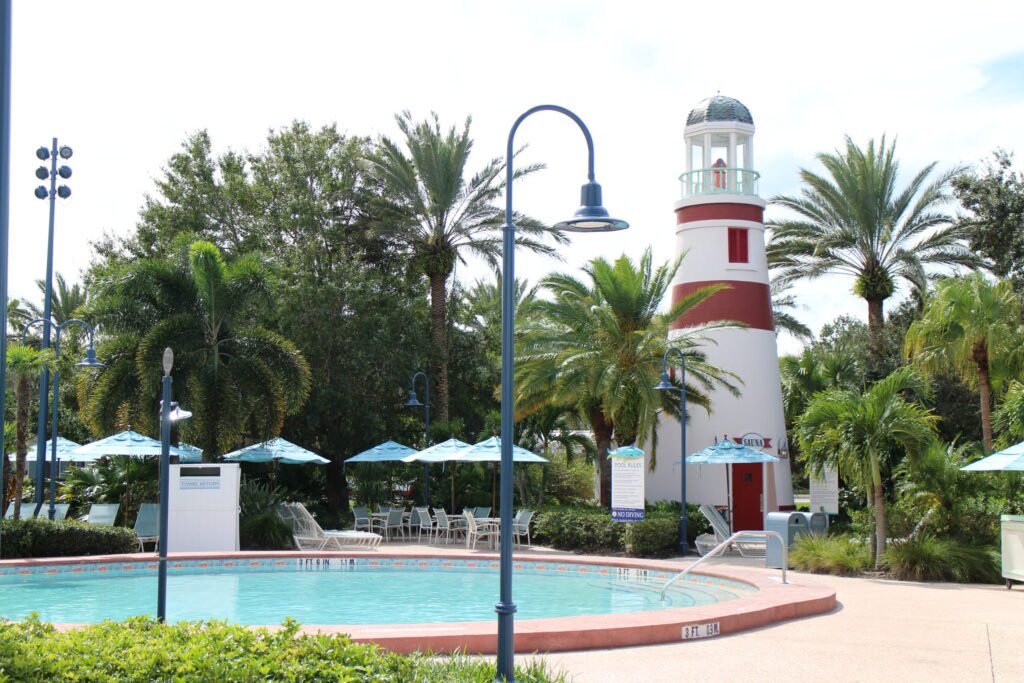 Disney's Old Key West Resort Pool with a light house.