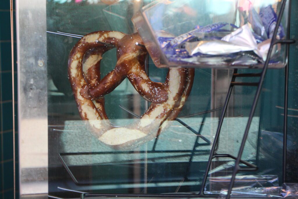 Petals Pool Bar pretzel display case.