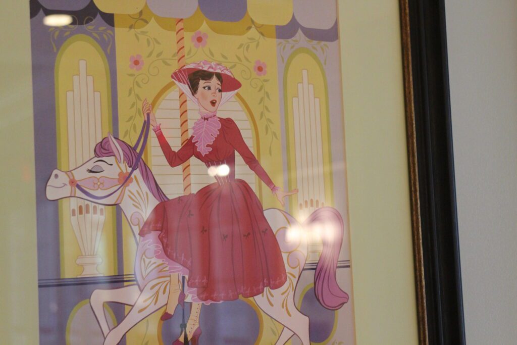 A Mary Poppins poster in the Grand Floridian hotel at Disney World.