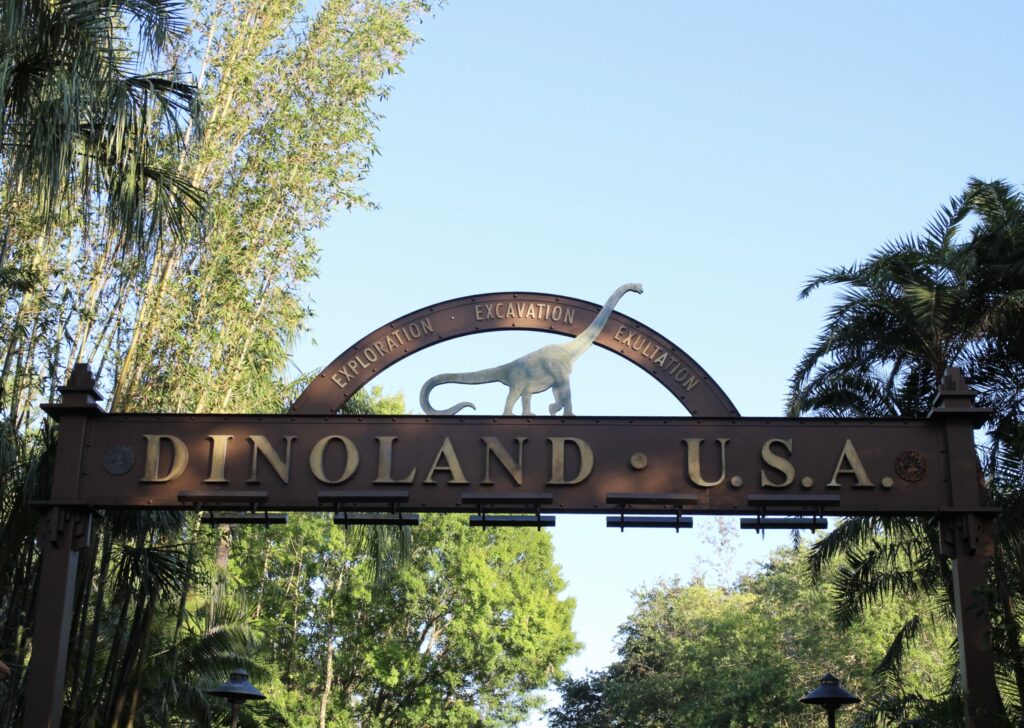 Dinoland entrance sign